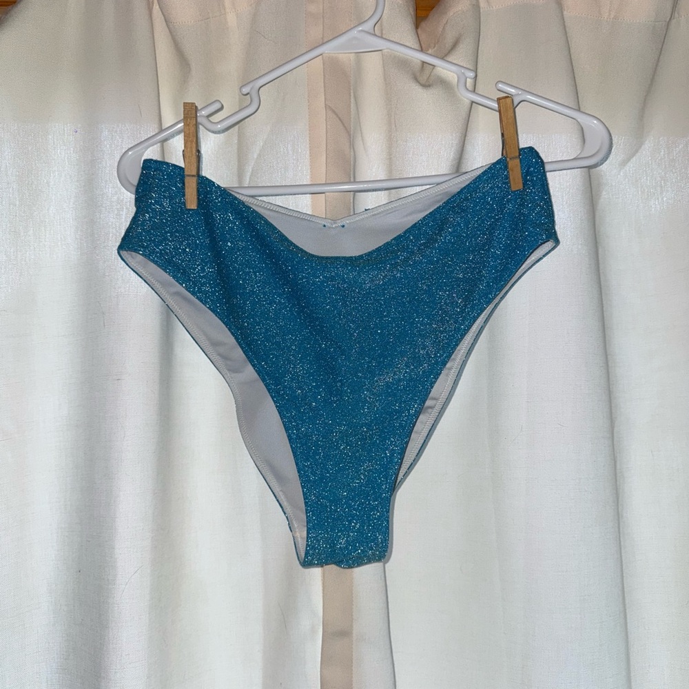 PINK Victoria's Secret Blue Glitter Bikini Bottom